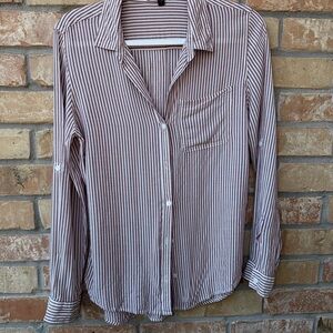 Velvet Heart Red and White Striped Shirt